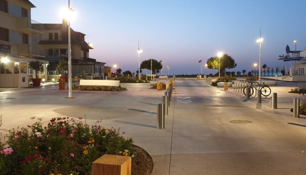 place voie cycliste lever crepuscule
