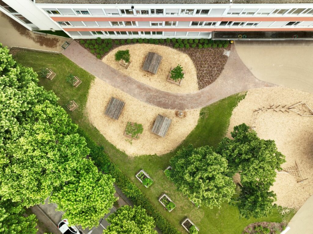 vue drone cour ecole