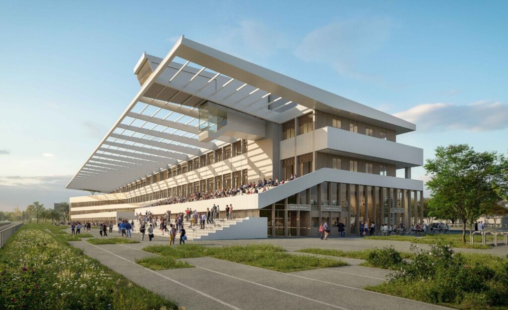insertion du batiment - vue depuis l'est du site