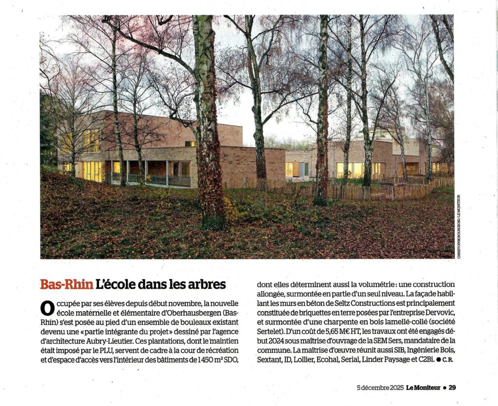 Bas-Rhin : l&rsquo;école dans les arbres. Le Moniteur du 05/12/2025