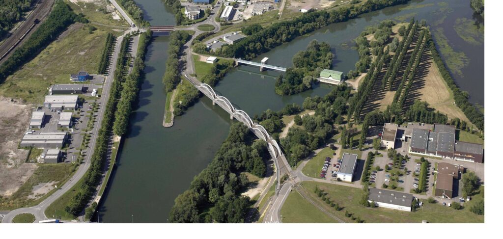 localisation du site vue avec passerelle existante